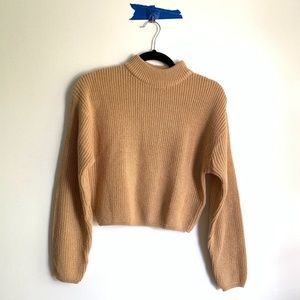 HM Divided Cropped Tan Sweater